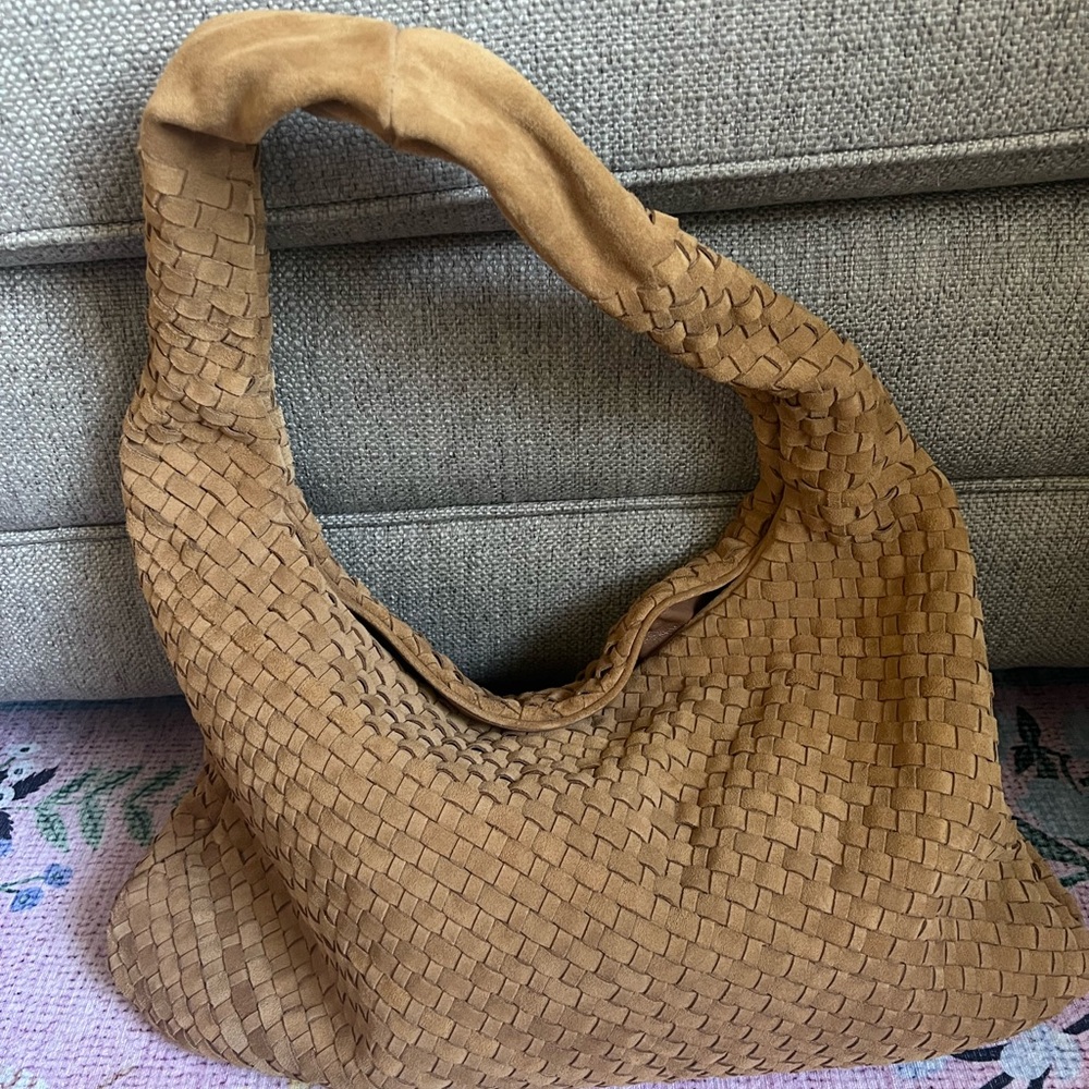 Woven Suede Hobo